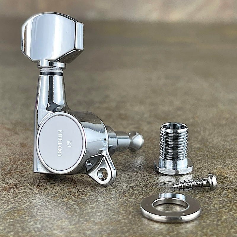 Gotoh Schaller-style Knob Chrome Tuners (6-in-a-line) - Image 2